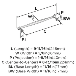 224mm Enlivity Cabinet Pull, Polished Nickel Alt 1 - Image