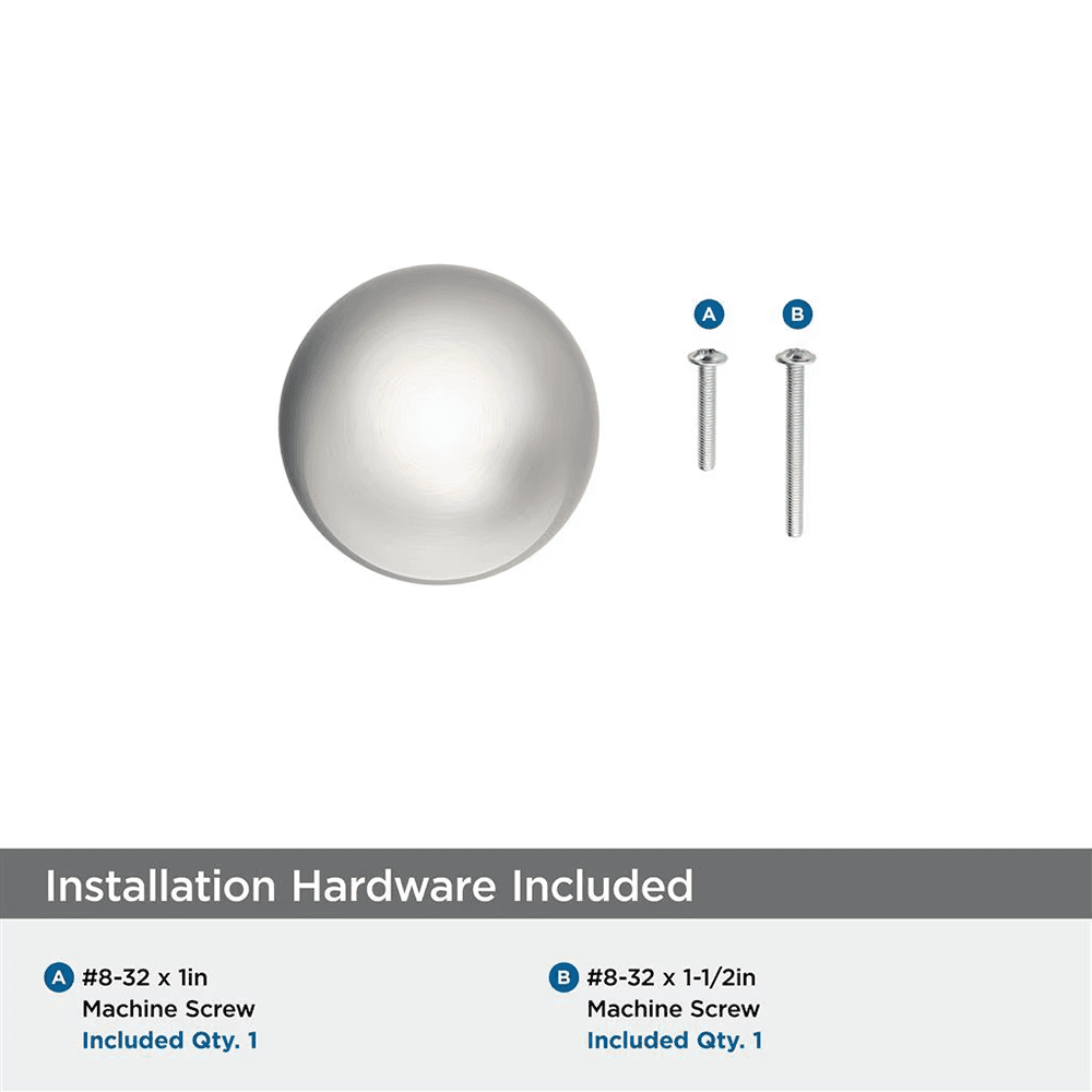 29mm Cowrie Cabinet Knob, Satin Nickel Alt 2 - Image