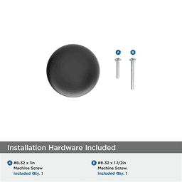 29mm Cowrie Cabinet Knob, Matte Black Alt 2 - Image