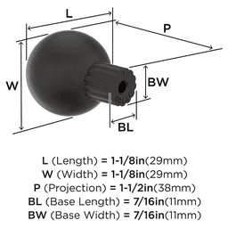 29mm Cowrie Cabinet Knob, Oil-Rubbed Bronze Alt 1 - Image