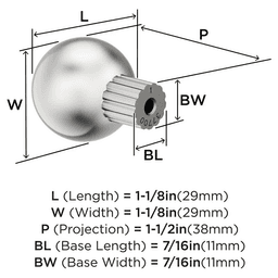 29mm Cowrie Cabinet Knob, Polished Nickel Alt 1 - Image