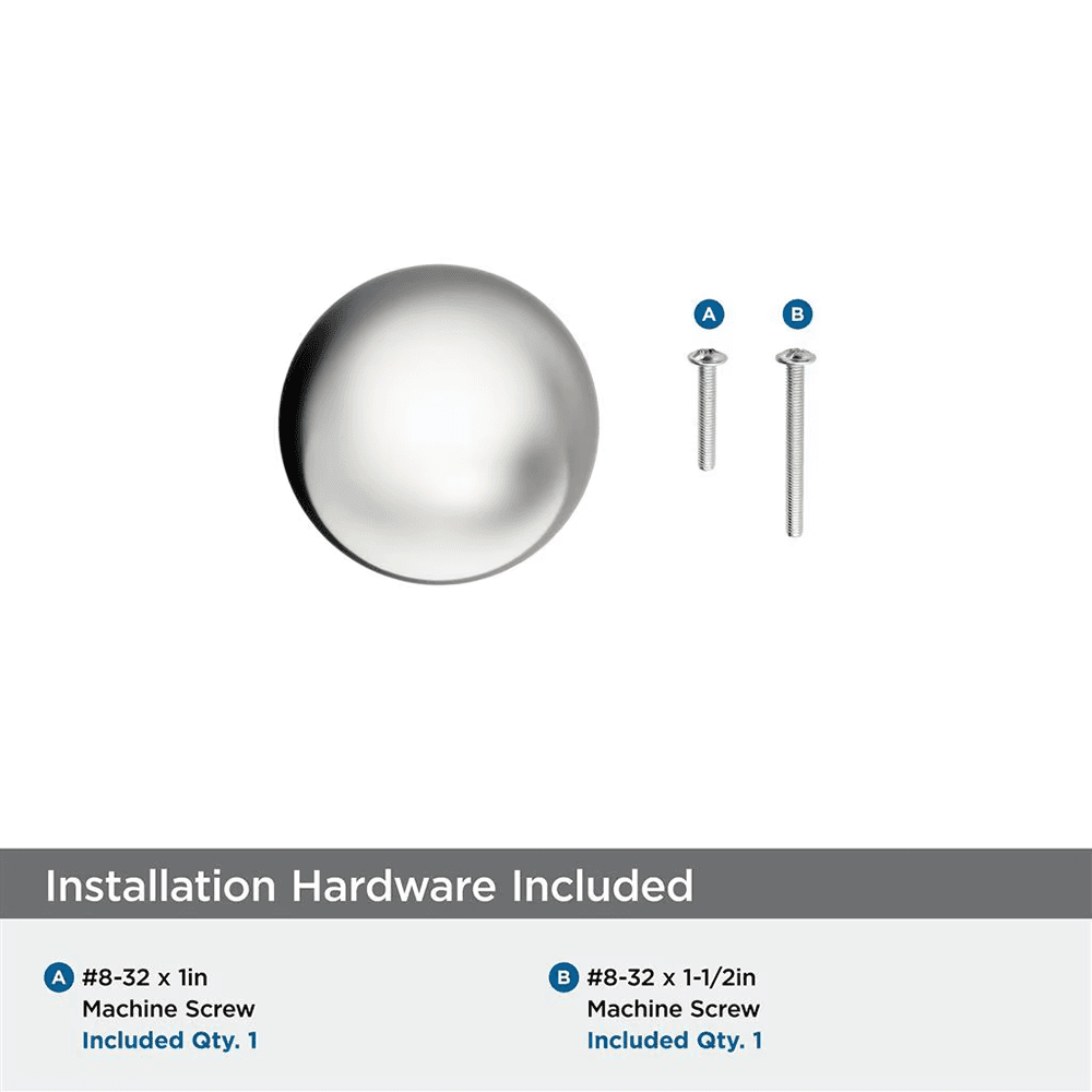 29mm Cowrie Cabinet Knob, Polished Nickel Alt 2 - Image