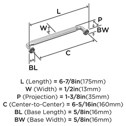6-5/16" Cowrie Cabinet Pull, Matte Black Alt 1 - Image