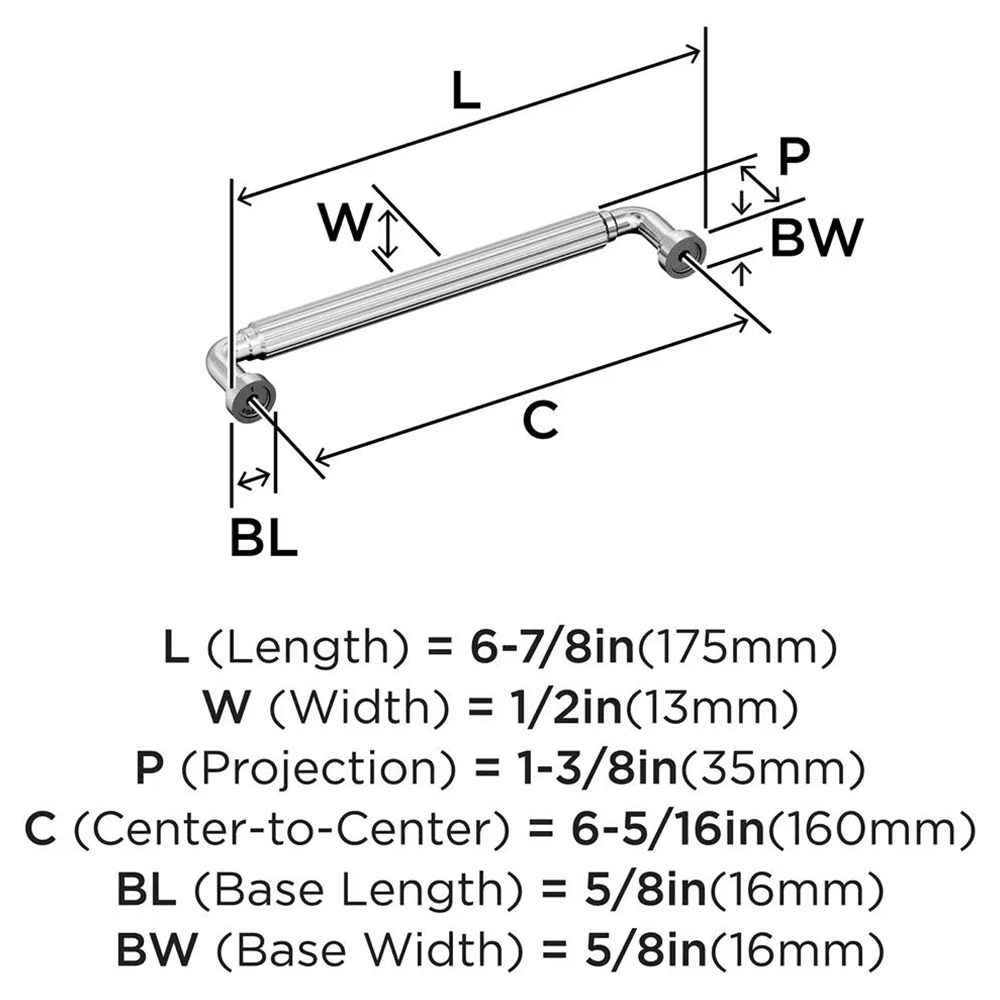 6-5/16" Cowrie Cabinet Pull, Polished Chrome Alt 1 - Image