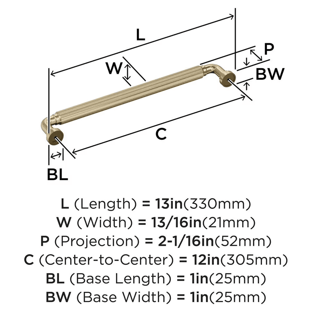 305mm Cowrie Appliance Pull, Golden Champagne Alt 1 - Image
