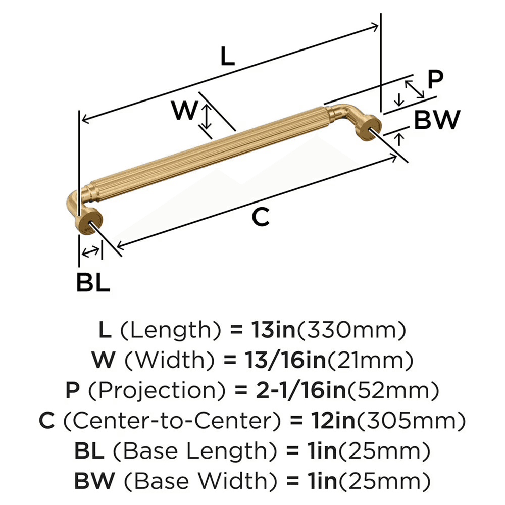 305mm Cowrie Appliance Pull, Champagne Bronze Alt 1 - Image
