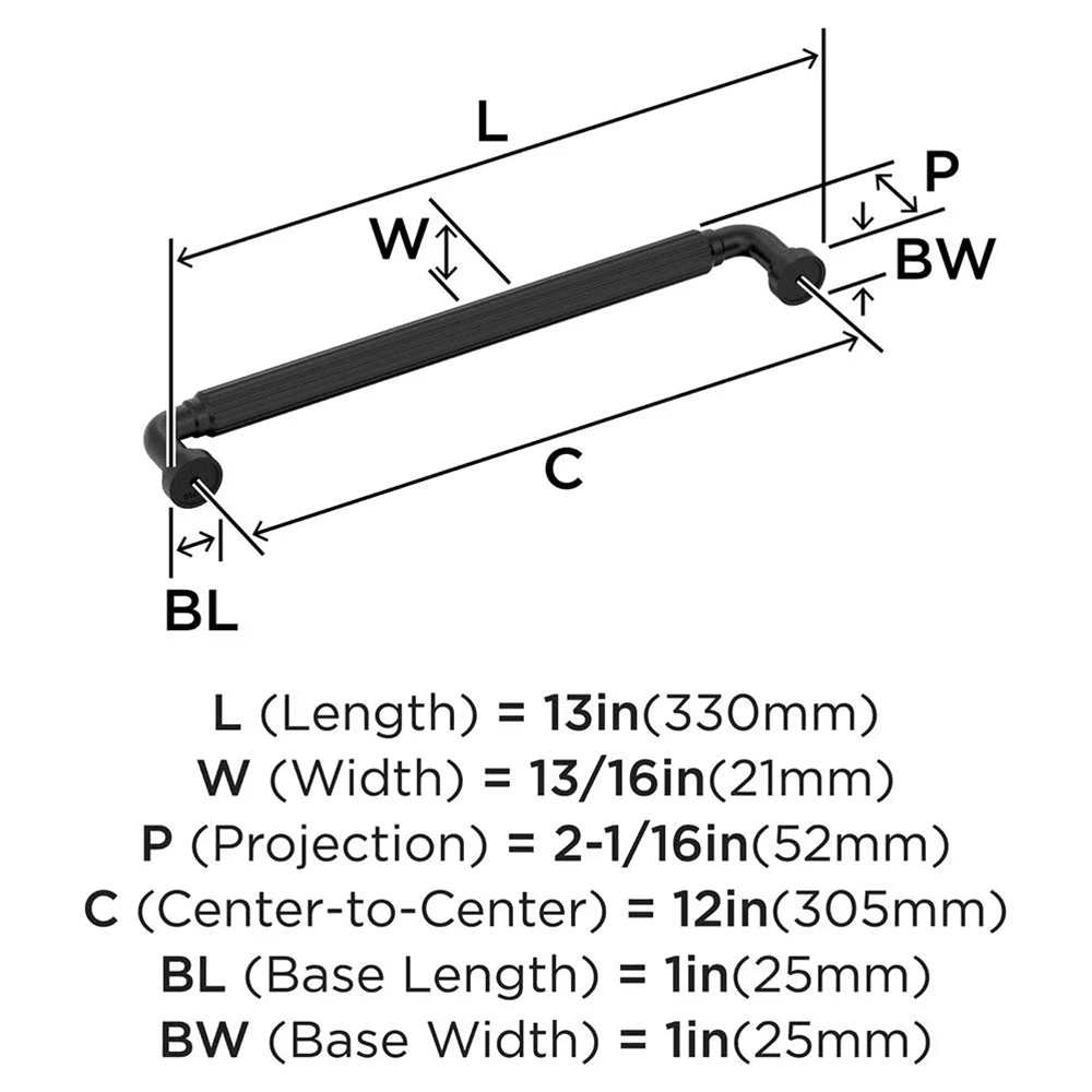305mm Cowrie Appliance Pull, Matte Black Alt 1 - Image