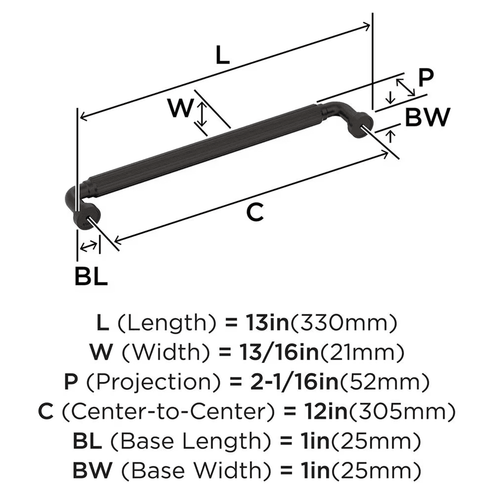 305mm Cowrie Appliance Pull, Oil-Rubbed Bronze Alt 1 - Image