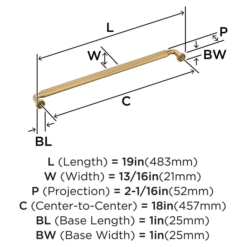457mm Cowrie Appliance Pull, Champagne Bronze Alt 1 - Image