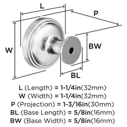 1-1/4" Enlivity Cabinet Knob, Polished Chrome Alt 1 - Image