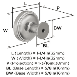 1-1/4" Enlivity Cabinet Knob, Satin Nickel Alt 1 - Image