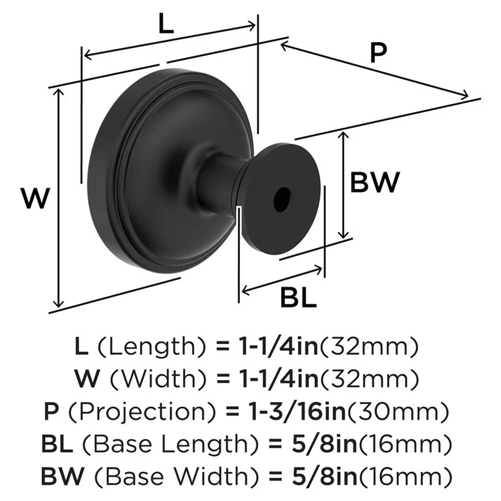 1-1/4" Enlivity Cabinet Knob, Matte Black Alt 1 - Image