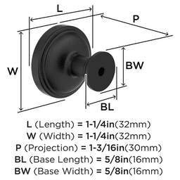 1-1/4" Enlivity Cabinet Knob, Matte Black Alt 1 - Image