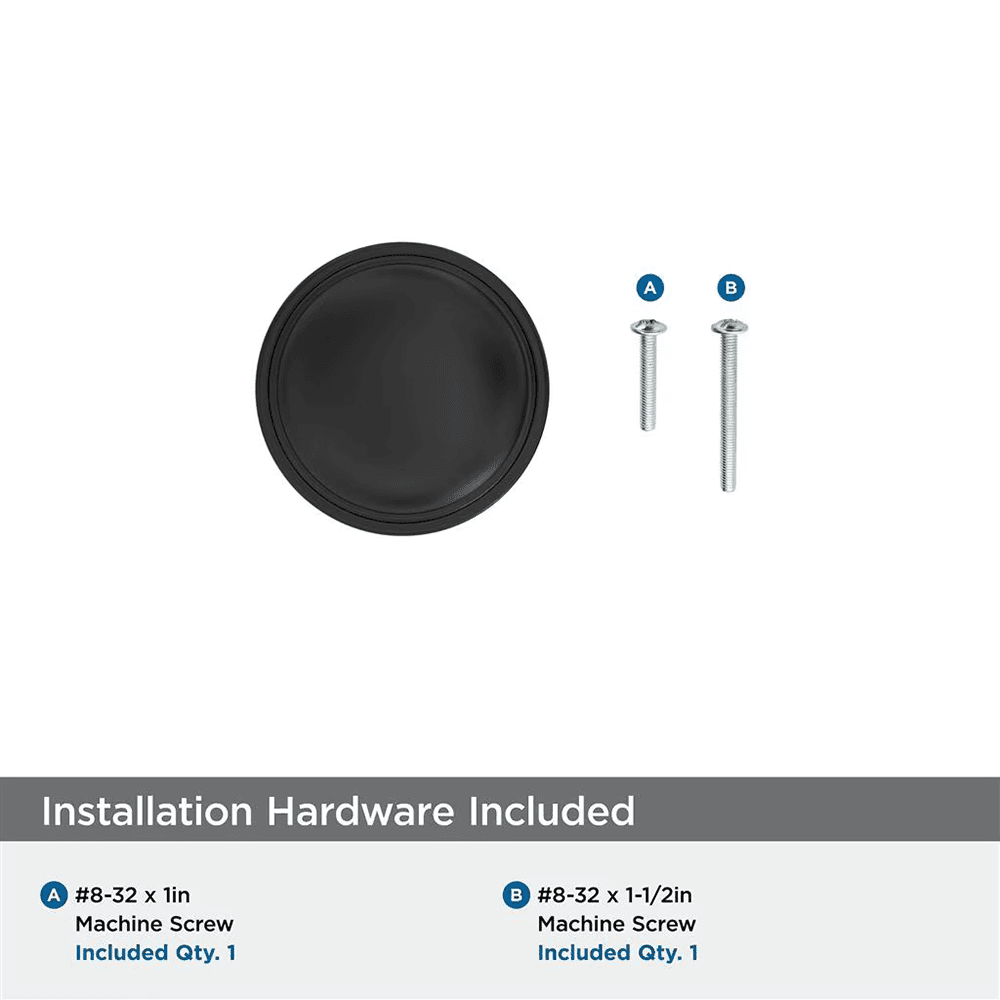 1-1/4" Enlivity Cabinet Knob, Matte Black Alt 2 - Image