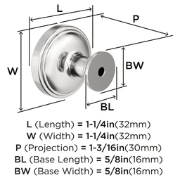 1-1/4" Enlivity Cabinet Knob, Polished Nickel Alt 1 - Image