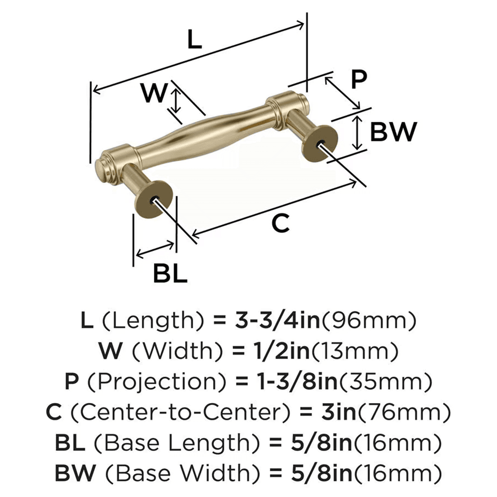 76mm Enlivity Cabinet Pull, Golden Champagne Alt 1 - Image