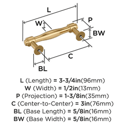 76mm Enlivity Cabinet Pull, Champagne Bronze Alt 1 - Image