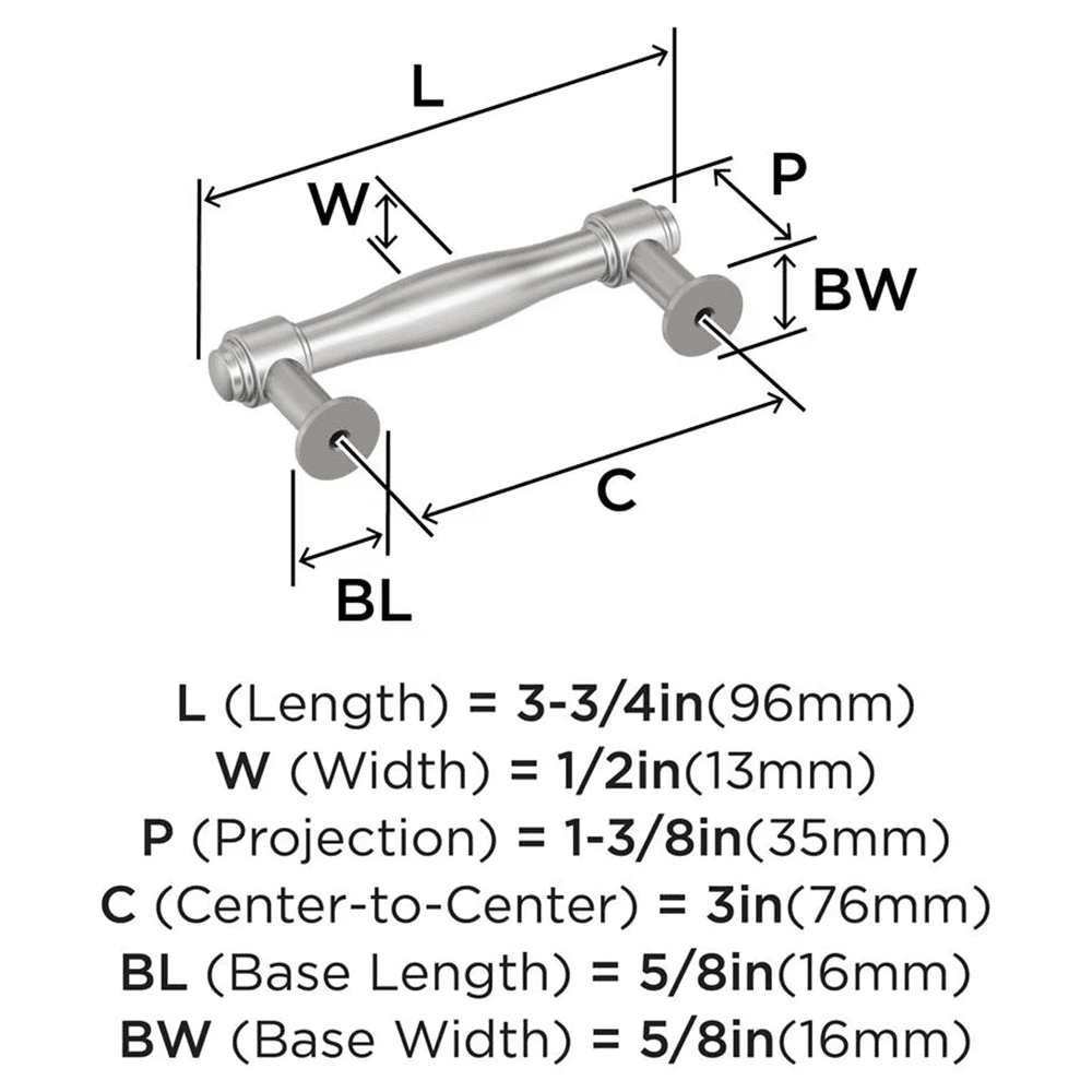 76mm Enlivity Cabinet Pull, Satin Nickel Alt 1 - Image