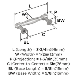76mm Enlivity Cabinet Pull, Satin Nickel Alt 1 - Image