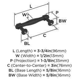 76mm Enlivity Cabinet Pull, Oil-Rubbed Bronze Alt 1 - Image