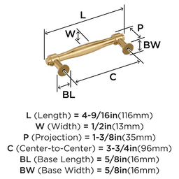 96mm Enlivity Cabinet Pull, Champagne Bronze Alt 1 - Image
