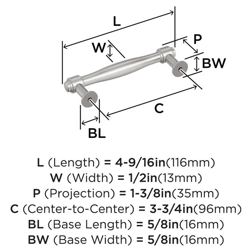 96mm Enlivity Cabinet Pull, Satin Nickel Alt 1 - Image