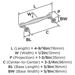 96mm Enlivity Cabinet Pull, Satin Nickel Alt 1 - Image