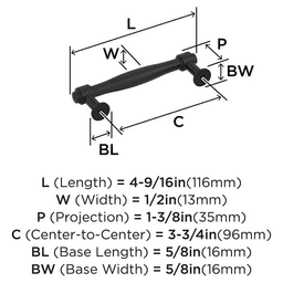 96mm Enlivity Cabinet Pull, Matte Black Alt 1 - Image