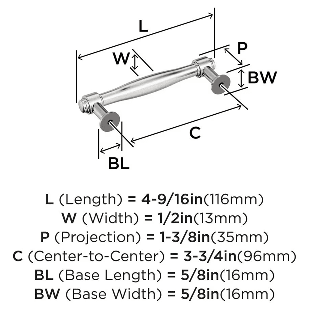 96mm Enlivity Cabinet Pull, Polished Nickel Alt 1 - Image