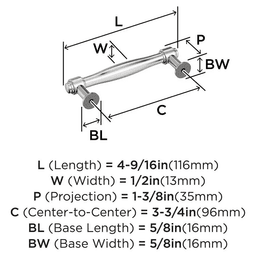 96mm Enlivity Cabinet Pull, Polished Nickel Alt 1 - Image