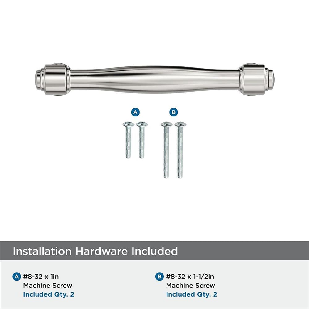 96mm Enlivity Cabinet Pull, Polished Nickel Alt 2 - Image