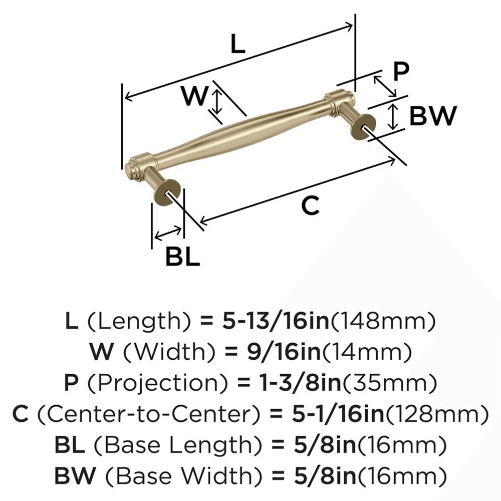 128mm Enlivity Cabinet Pull, Golden Champagne Alt 1 - Image