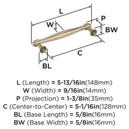 128mm Enlivity Cabinet Pull, Golden Champagne Alt 1 - Image