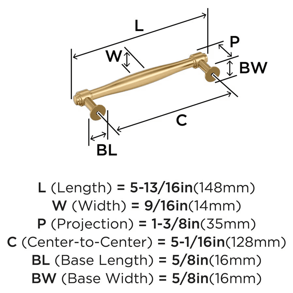 128mm Enlivity Cabinet Pull, Champagne Bronze Alt 1 - Image