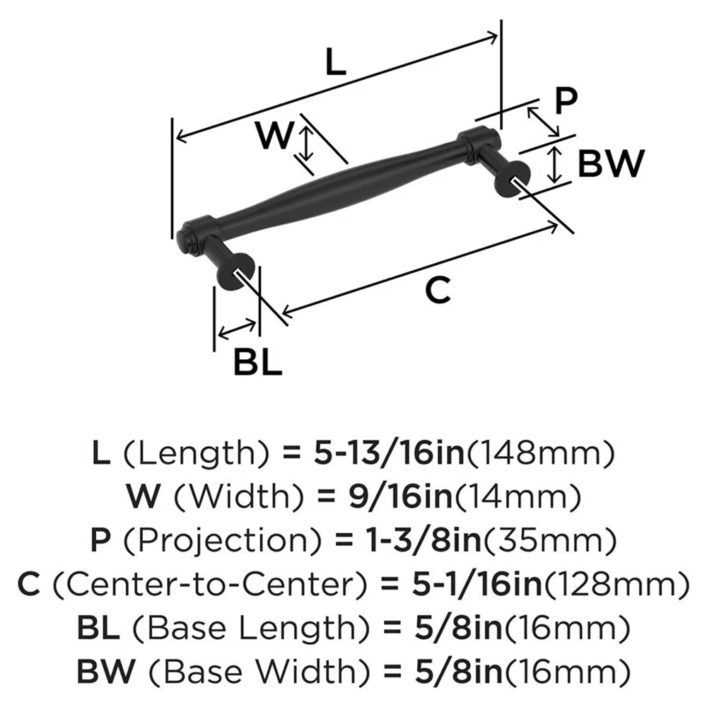 128mm Enlivity Cabinet Pull, Matte Black Alt 1 - Image