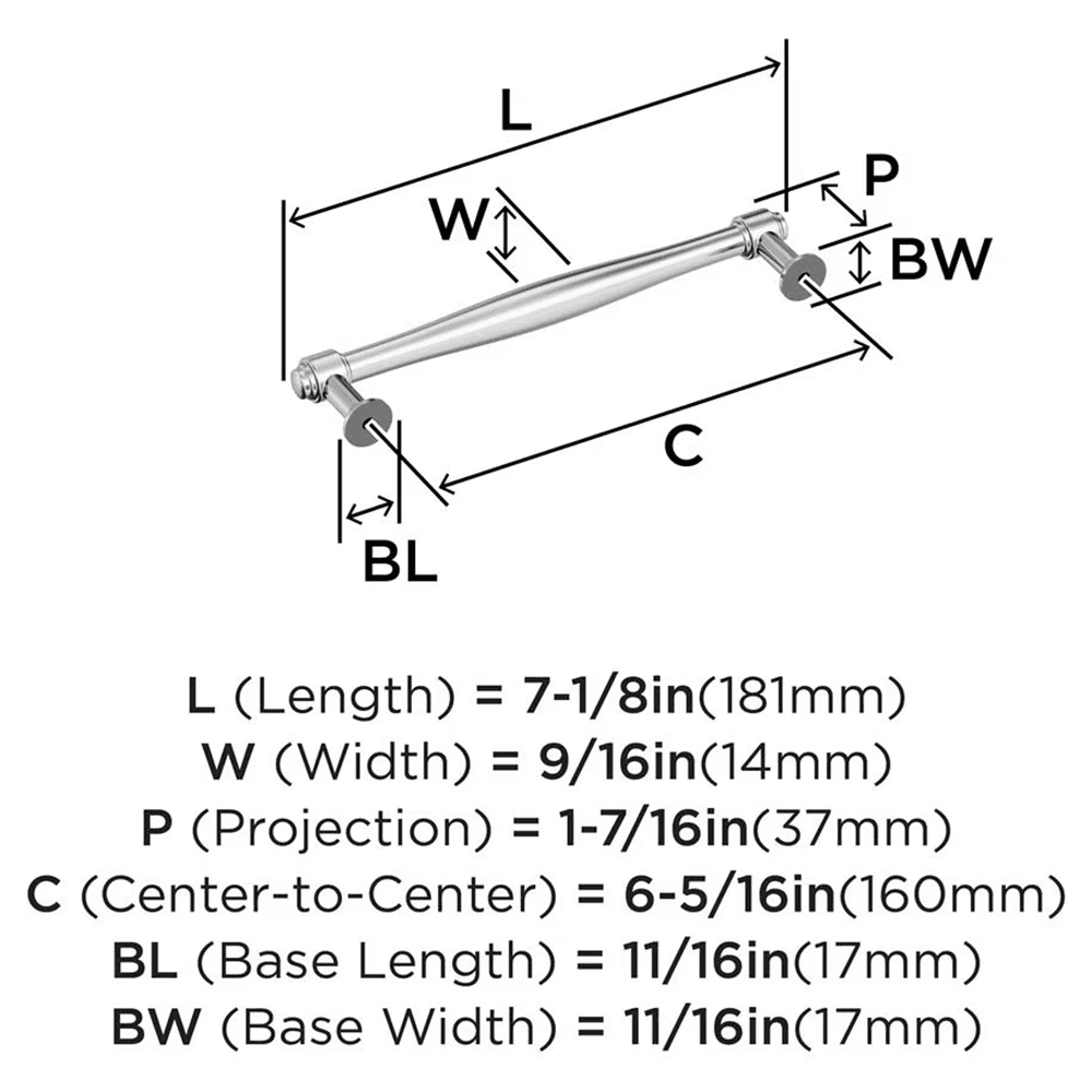 160mm Enlivity Cabinet Pull, Polished Nickel Alt 1 - Image