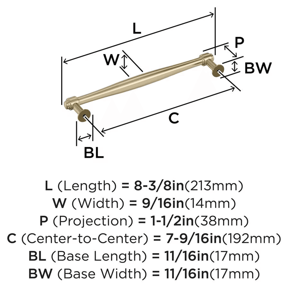 192mm Enlivity Cabinet Pull, Golden Champagne Alt 1 - Image