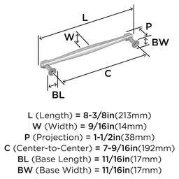 192mm Enlivity Cabinet Pull, Satin Nickel Alt 1 - Image