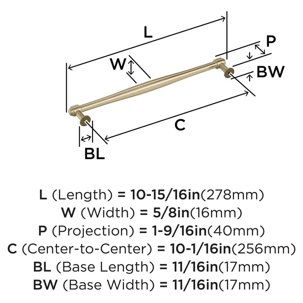 256mm Enlivity Cabinet Pull, Golden Champagne Alt 1 - Image