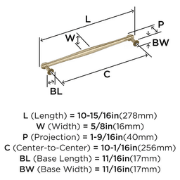 256mm Enlivity Cabinet Pull, Golden Champagne Alt 1 - Image