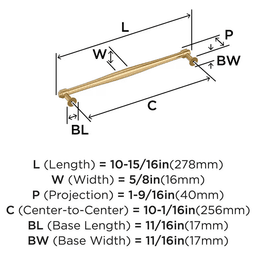 256mm Enlivity Cabinet Pull, Champagne Bronze Alt 1 - Image