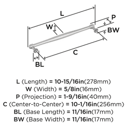 256mm Enlivity Cabinet Pull, Satin Nickel Alt 1 - Image