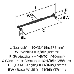 256mm Enlivity Cabinet Pull, Matte Black Alt 1 - Image