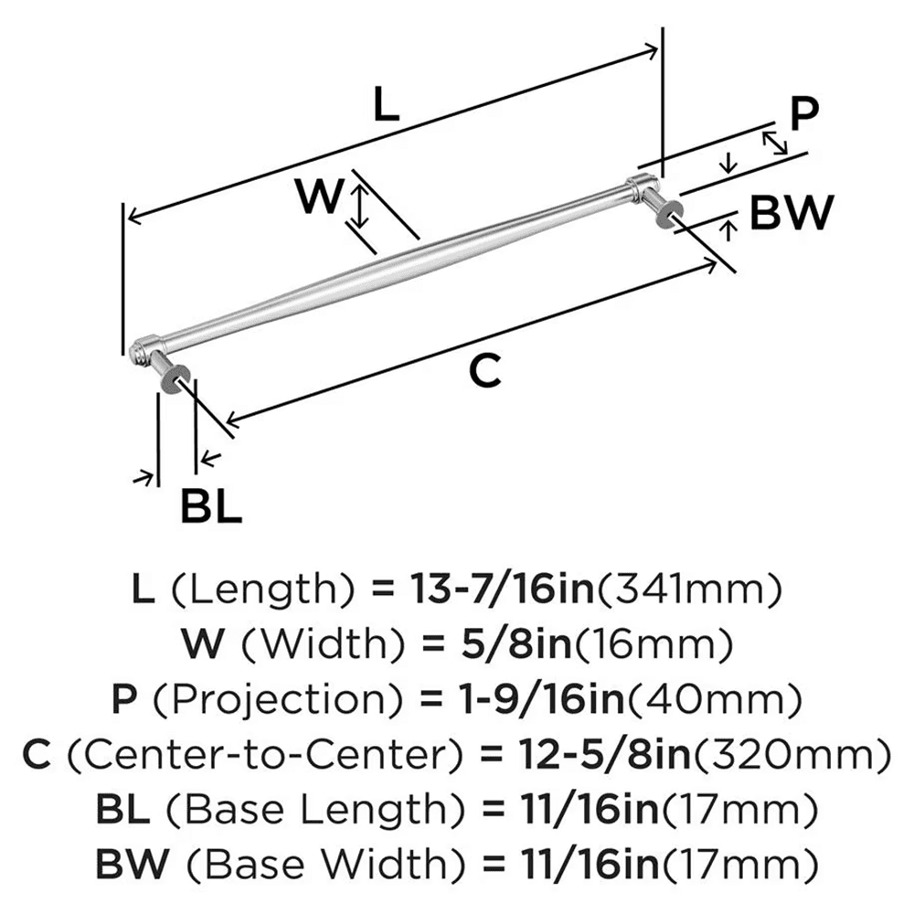 320mm Enlivity Cabinet Pull, Polished Chrome Alt 1 - Image