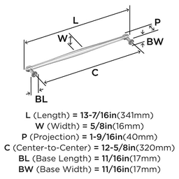 320mm Enlivity Cabinet Pull, Polished Chrome Alt 1 - Image