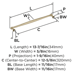 320mm Enlivity Cabinet Pull, Golden Champagne Alt 1 - Image