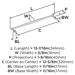 320mm Enlivity Cabinet Pull, Satin Nickel Alt 1 - Image
