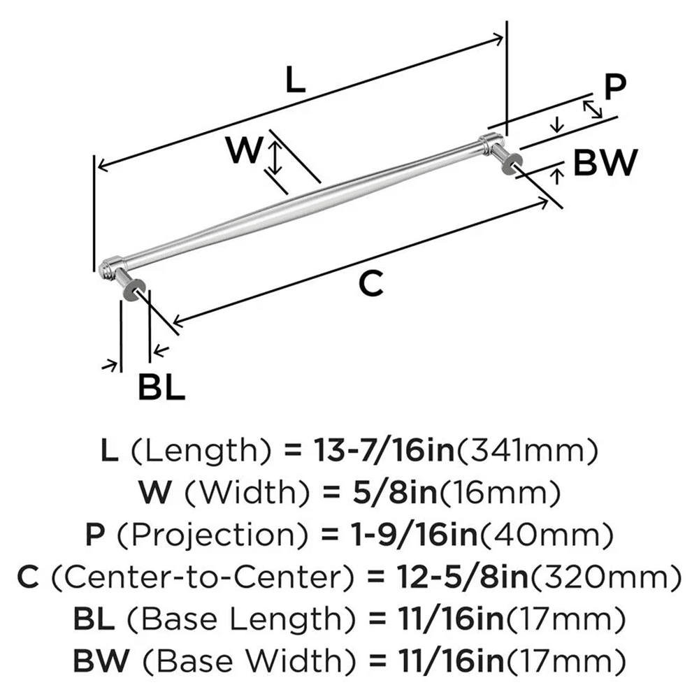 320mm Enlivity Cabinet Pull, Polished Nickel Alt 1 - Image