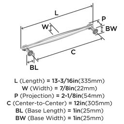 305mm Enlivity Appliance Pull, Polished Chrome Alt 1 - Image