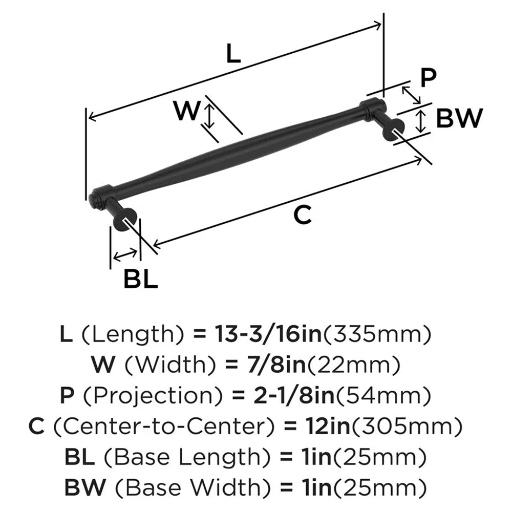 305mm Enlivity Appliance Pull, Matte Black Alt 1 - Image